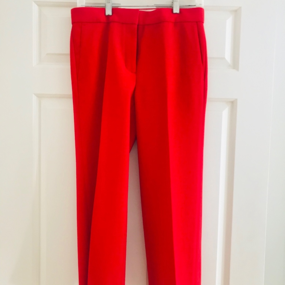 J Crew red 3/4 leg pants